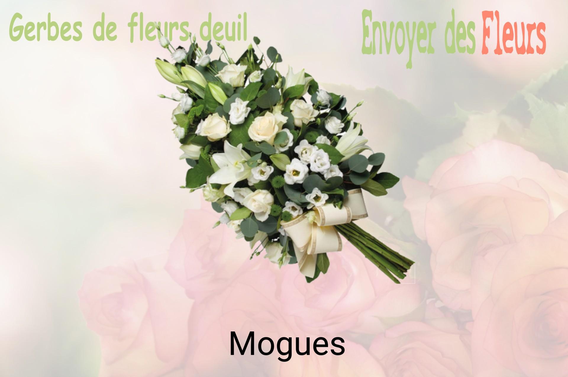 Gerbe de fleurs de deuil livrée à Mogues